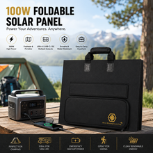 Load image into Gallery viewer, Hive Bioengineering 100W Foldable Solar Panel Charger | Portable USB-C Solar Power for Camping & Power Stations