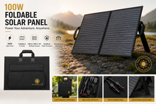 Load image into Gallery viewer, Hive Bioengineering 100W Foldable Solar Panel Charger | Portable USB-C Solar Power for Camping & Power Stations