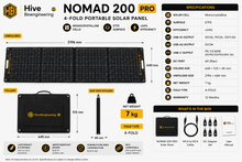 Load image into Gallery viewer, Hive Bioengineering NOMAD 200 Pro | 200W Foldable ETFE Solar Panel
