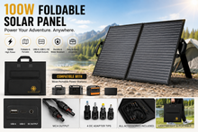 Load image into Gallery viewer, Hive Bioengineering 100W Foldable Solar Panel Charger | Portable USB-C Solar Power for Camping &amp; Power Stations
