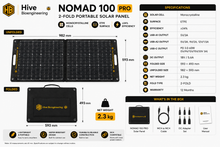 Load image into Gallery viewer, Hive Bioengineering NOMAD 100 Pro | 100W Foldable ETFE Solar Panel
